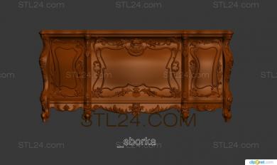 Chests of drawers (Vegetable stained glass windows, KMD_0145) 3D models for cnc